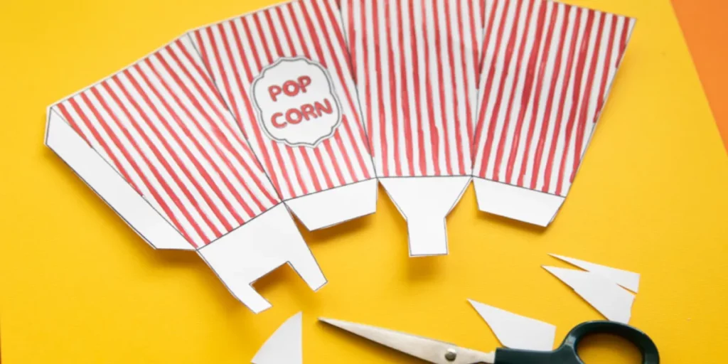 how to make a popcorn box out of paper